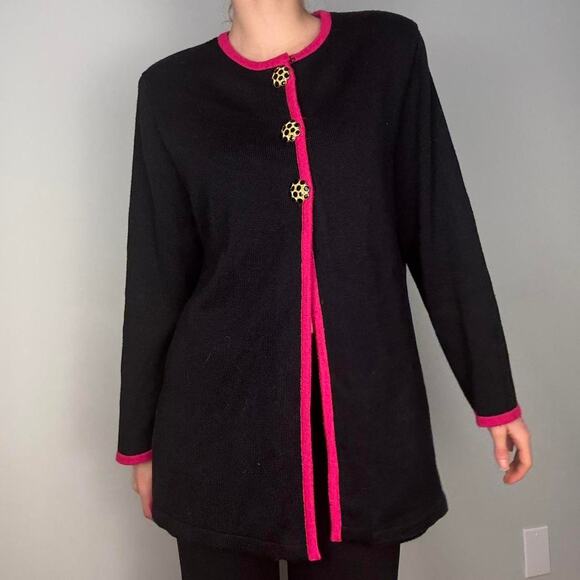 Vintage sweater funky buttons long sleeve tunic old money - Ami Knits - size 16 - Picture 4 of 8